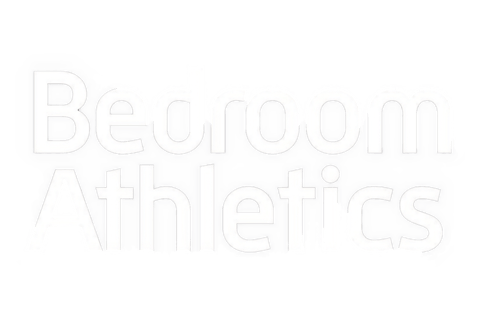 Bedroom Athletics logo on a black background showcasing their signature style.